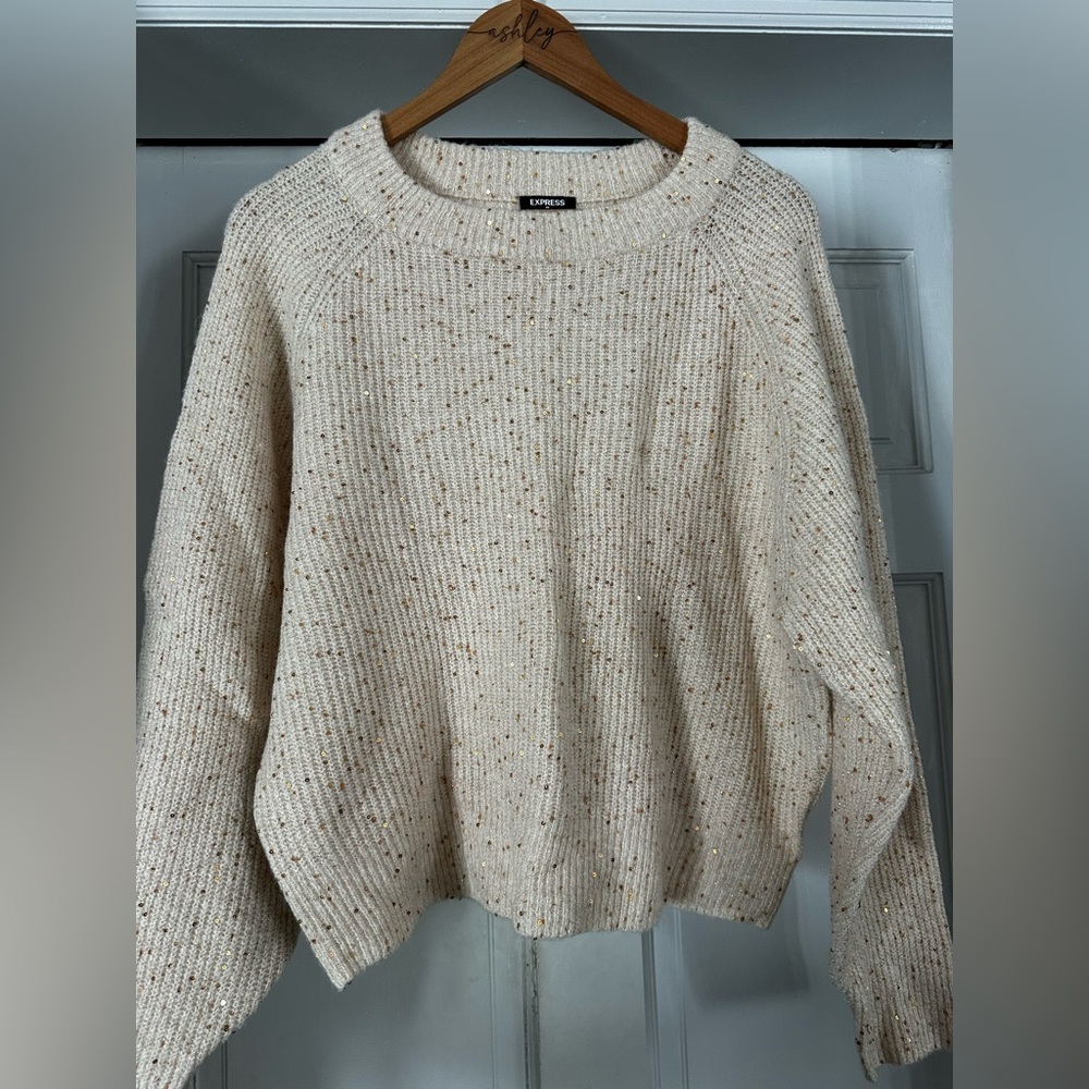 Express Speckled Cream Women's Sweater